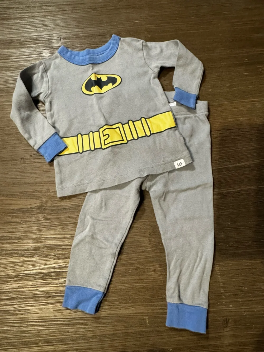 GAP Baby Gray and Blue DC Logo Onesie